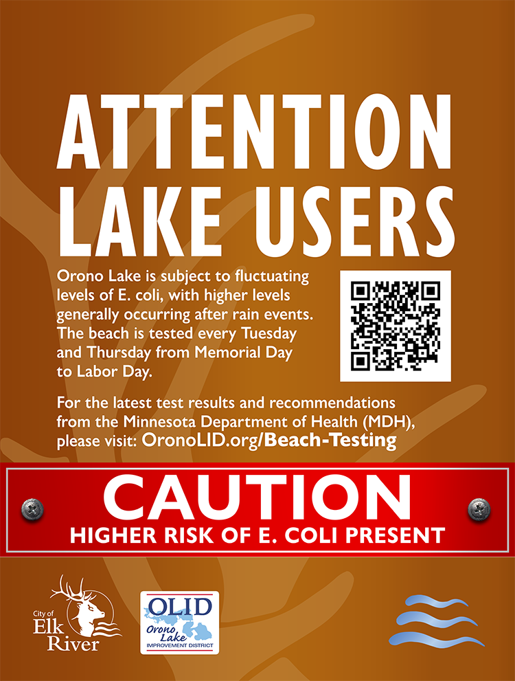 Orono Water Testing Sign - Caution